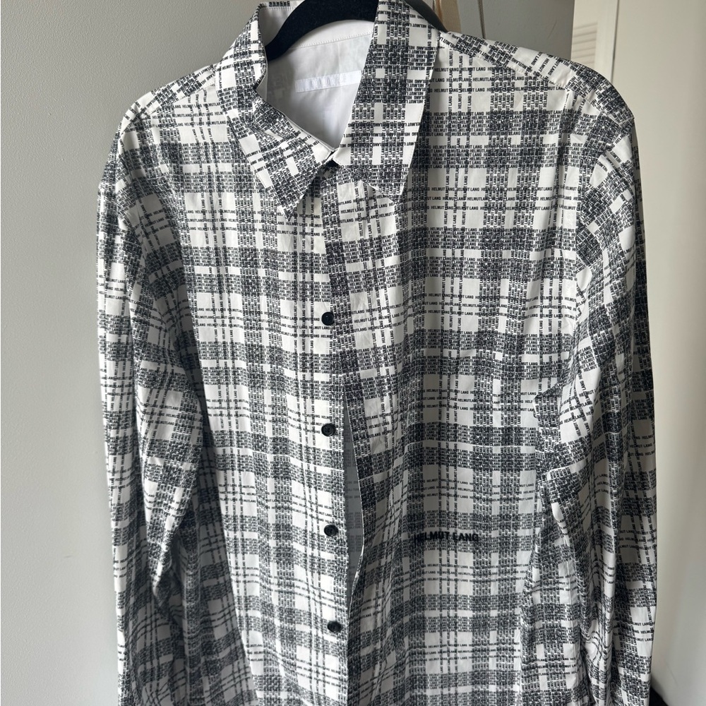 Helmut Lang Black and White Casual Button Down Shirt